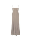 ROTATE BIRGER CHRISTENSEN WOMEN Chiffon Maxi Strap Dress Taupe