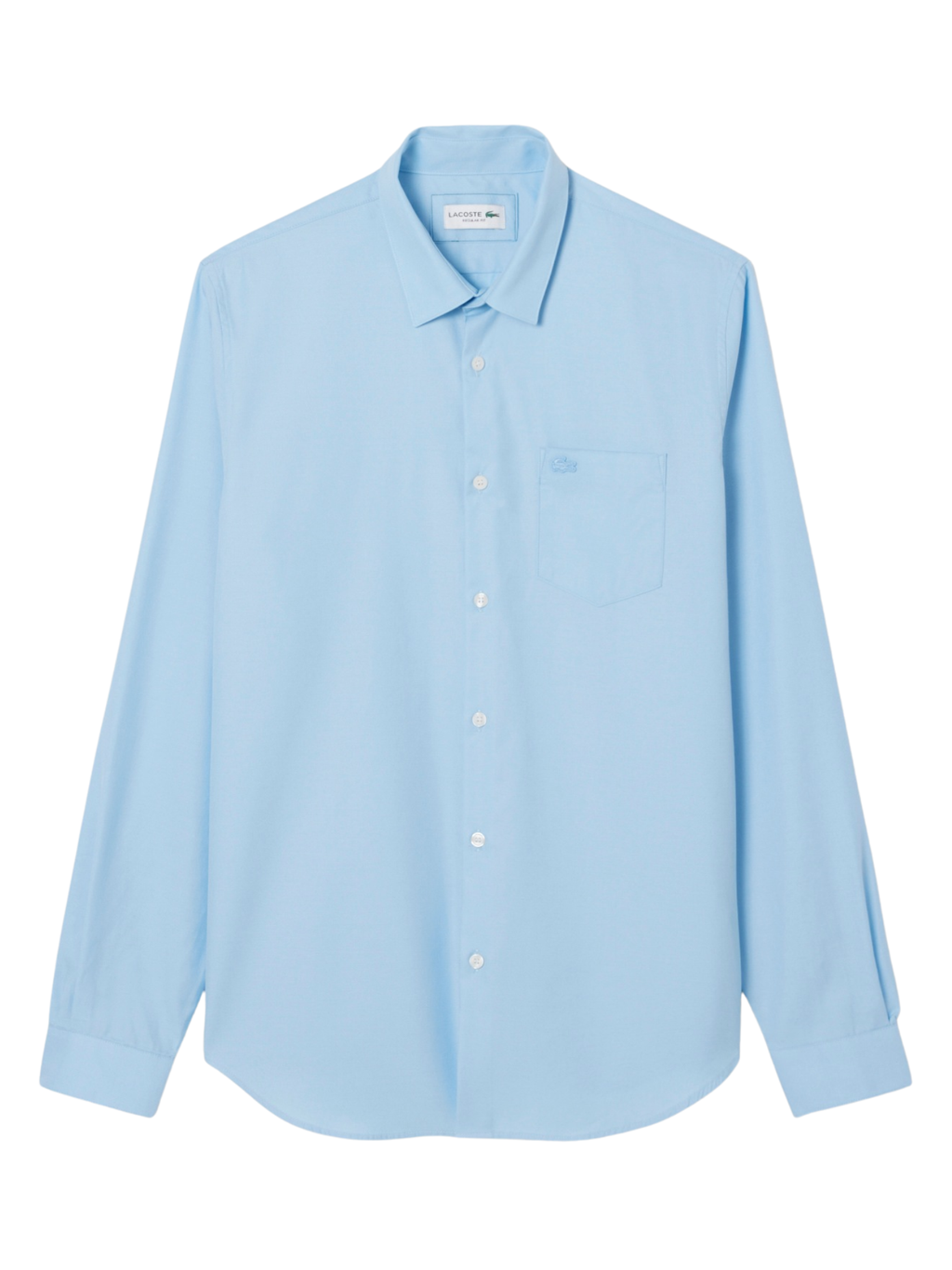 LACOSTE Regular Fit Cotton Poplin Shirt Pale Blue