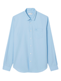 LACOSTE Regular Fit Cotton Poplin Shirt Pale Blue