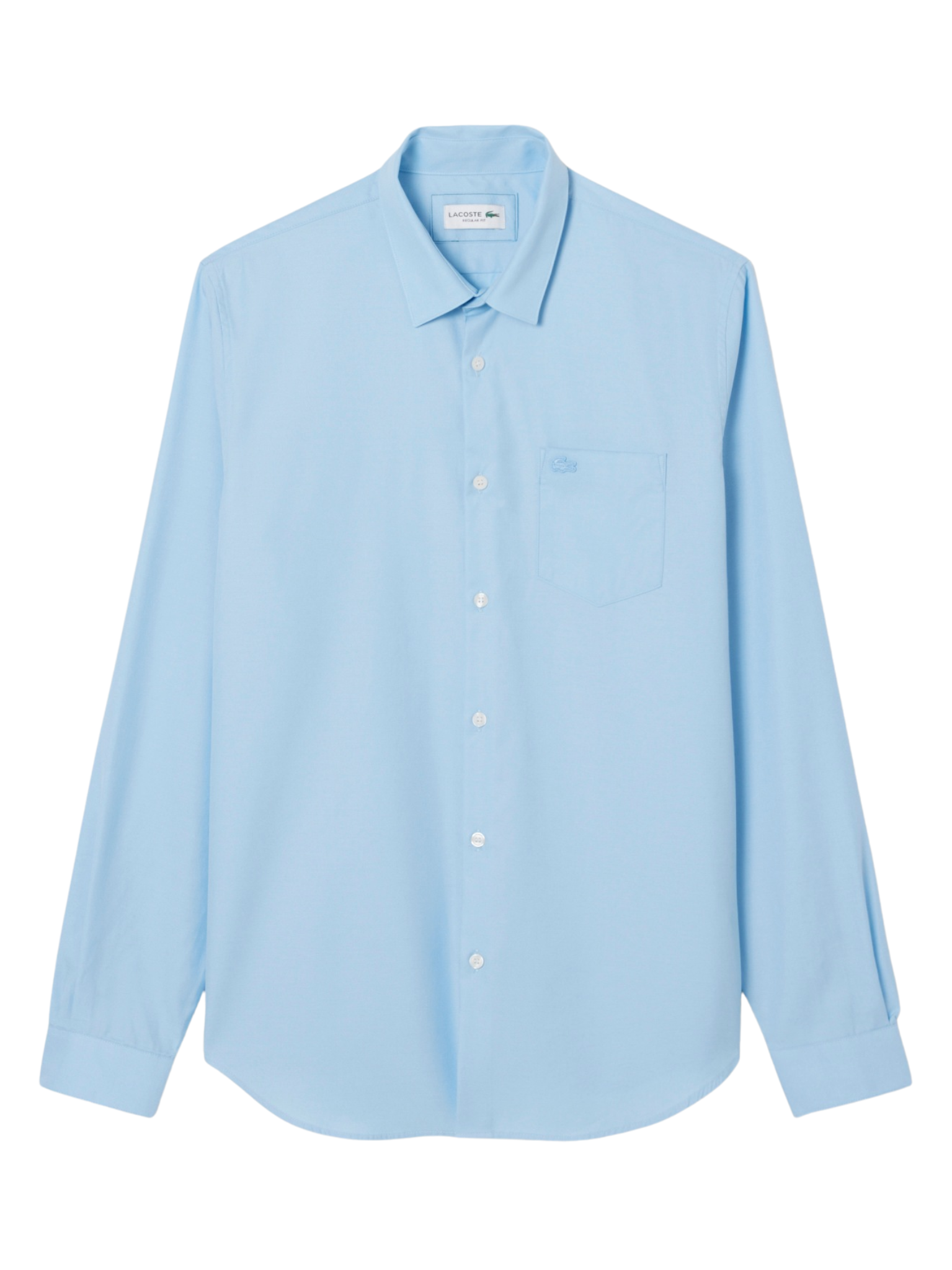 LACOSTE Regular Fit Cotton Poplin Shirt Pale Blue