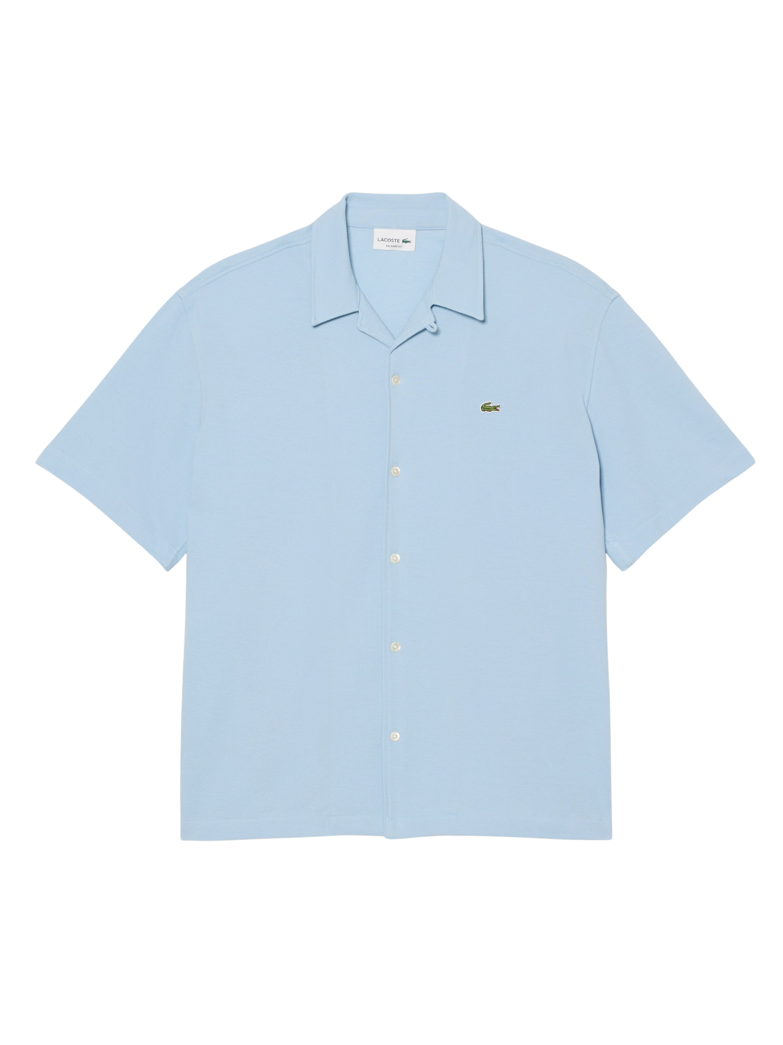 LACOSTE Relaxed Fit Short Sleeved Piqué Shirt Light Blue