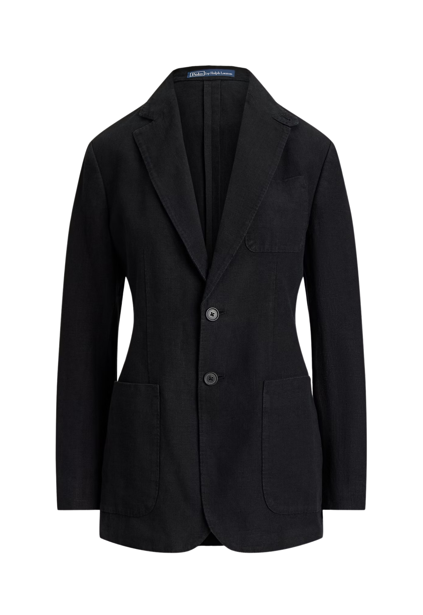 RALPH LAUREN WOMENS Single-Breasted Linen Blazer Polo Black