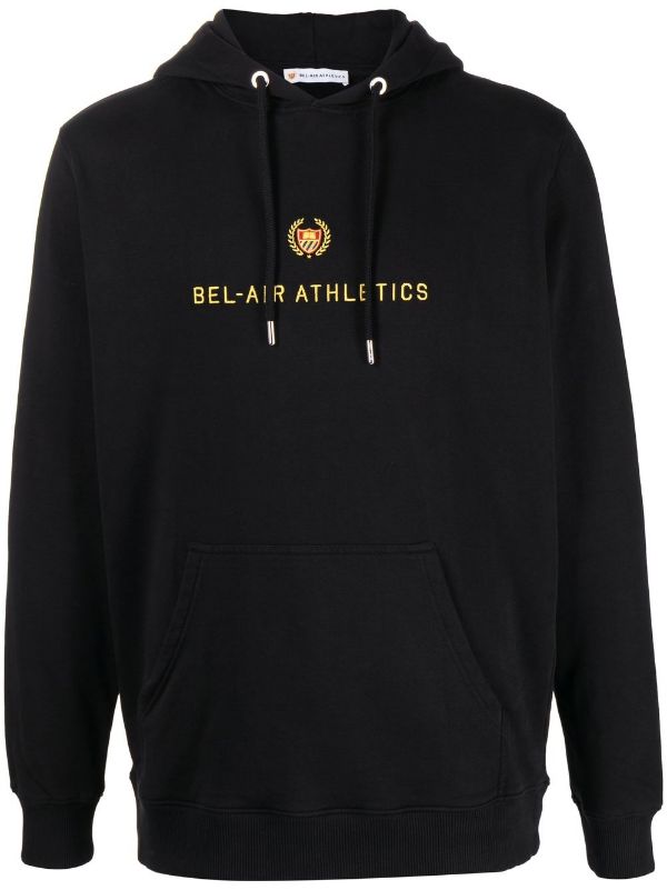 BEL-AIR ATHLETICS Logo Embroidered Hoodie Black