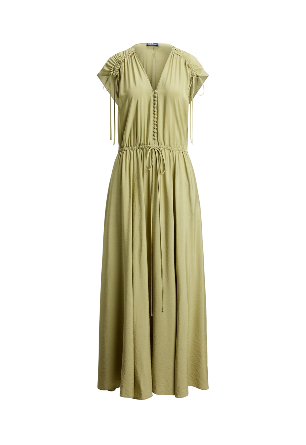 RALPH LAUREN WOMENS Tie-Shoulder Crepe Dress Light Olive