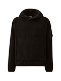 C.P COMPANY Corduroy 350 Lens Hooded Sweatshirt Black