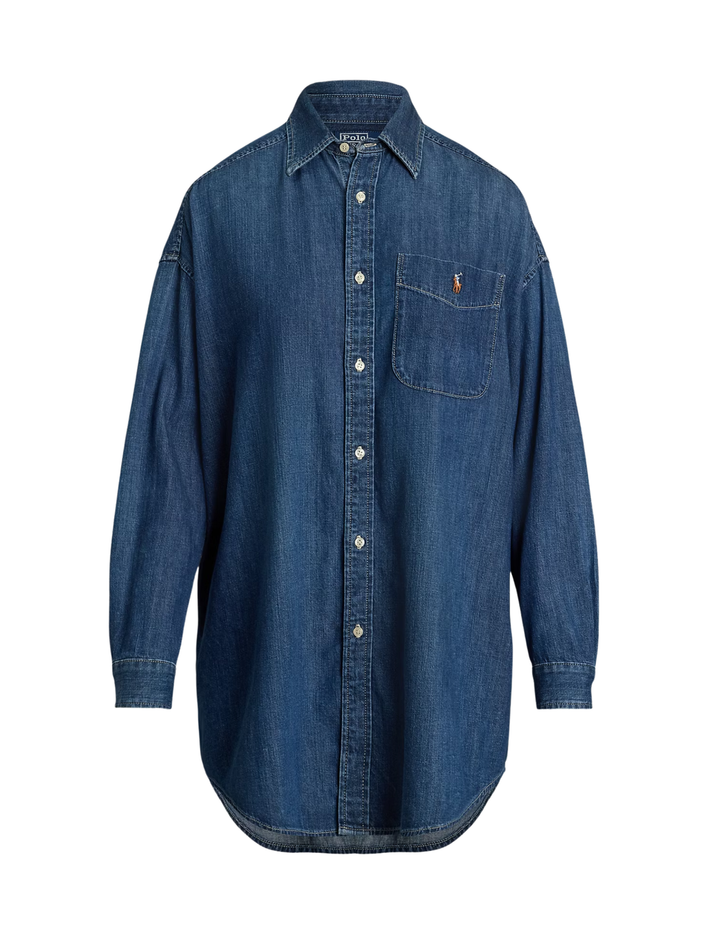 RALPH LAUREN WOMEN Oversize Fit Denim Shirt Remy Wash