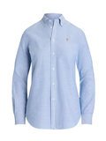 RALPH LAUREN WOMEN The Iconic Stretch Slim Fit Oxford Shirt Blue