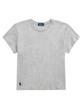 RALPH LAUREN WOMEN Classic Shrunken Fit Jersey T-Shirt Cobblestone Heather