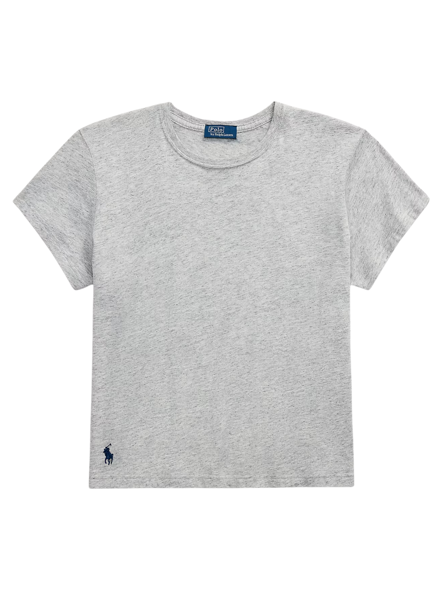 RALPH LAUREN WOMEN Classic Shrunken Fit Jersey T-Shirt Cobblestone Heather