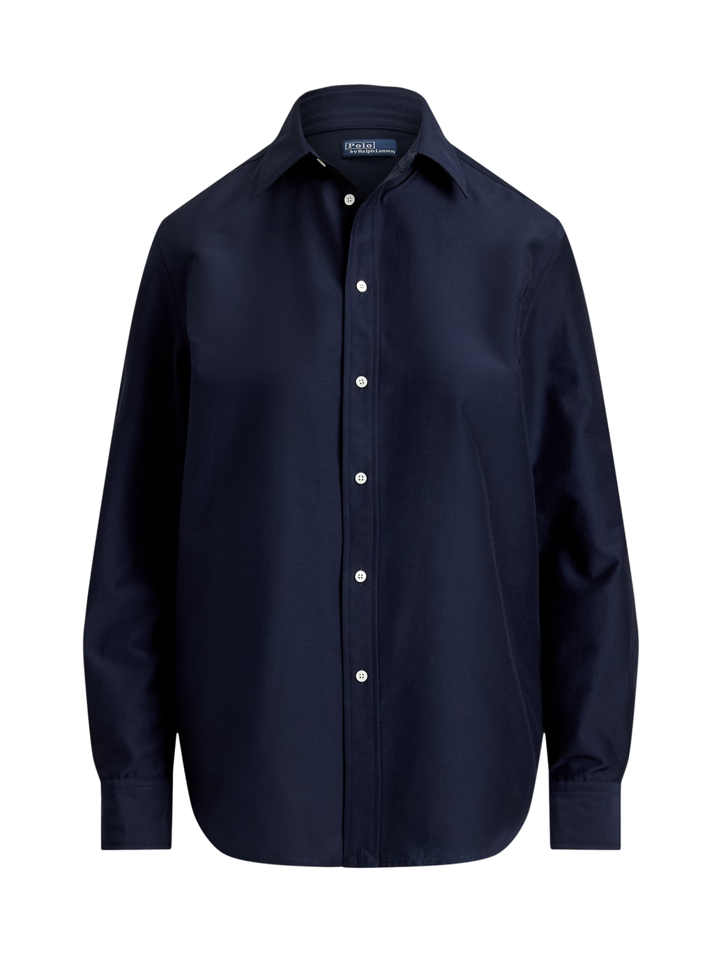 RALPH LAUREN WOMEN Relaxed Fit Cotton-Silk Shirt Hunter Navy