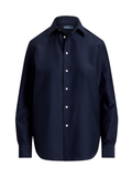 RALPH LAUREN WOMEN Relaxed Fit Cotton-Silk Shirt Hunter Navy