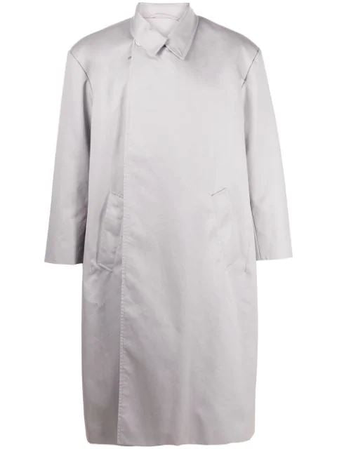 BALENCIAGA Concealed Fastening Trench Coat Grey