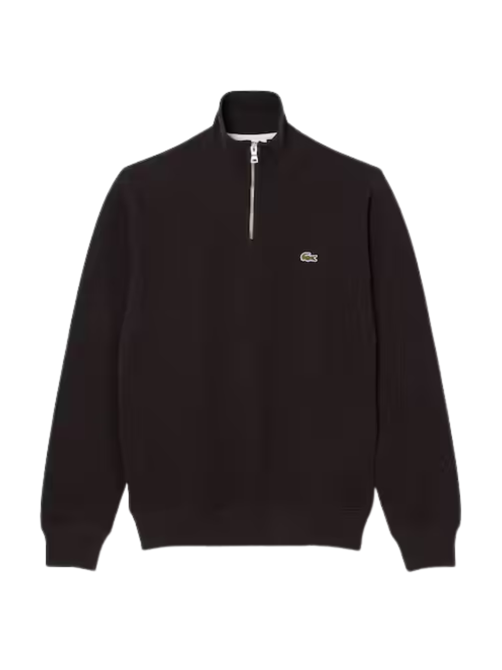 LACOSTE Zip-Up High Neck Interlock Sweatshirt Brown