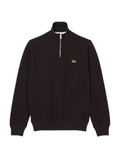LACOSTE Zip-Up High Neck Interlock Sweatshirt Brown