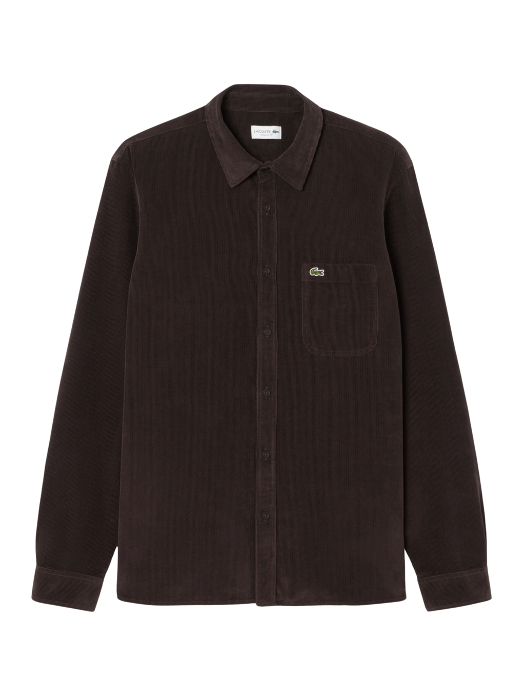 LACOSTE Regular Fit Velour Shirt Brown