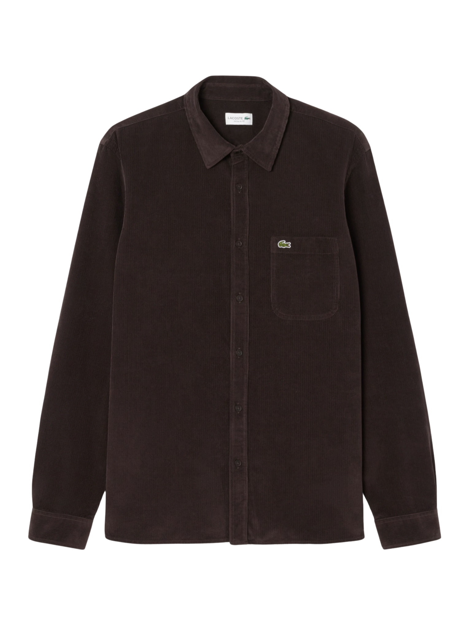 LACOSTE Regular Fit Velour Shirt Brown