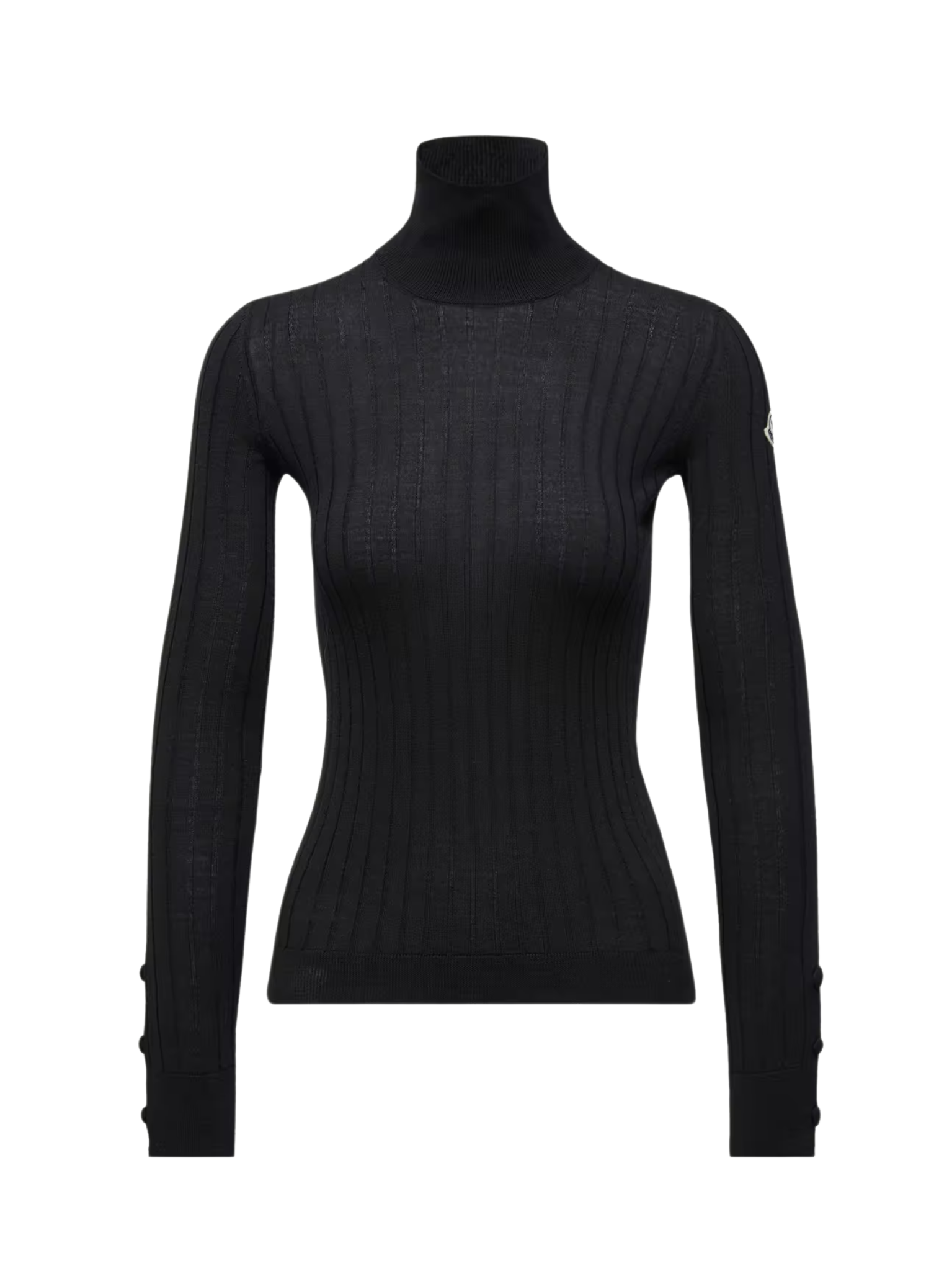 MONCLER WOMEN Wool & Cashmere Polo Neck Jumper Black
