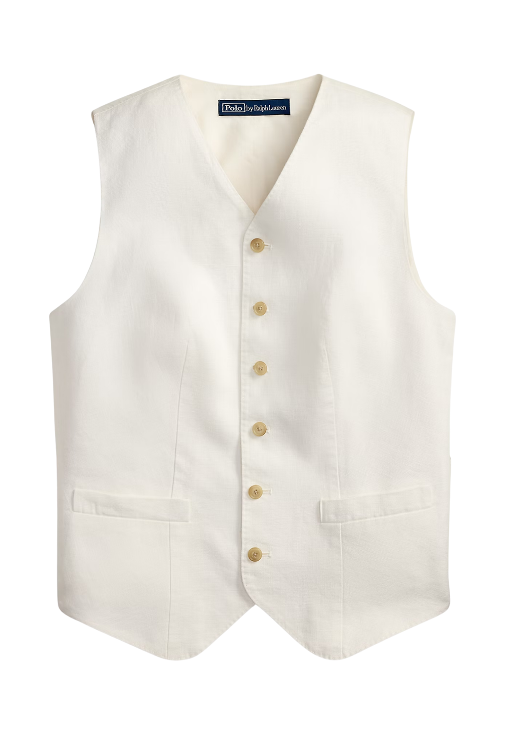 RALPH LAUREN WOMENS Buttoned Linen Waistcoat Nevis