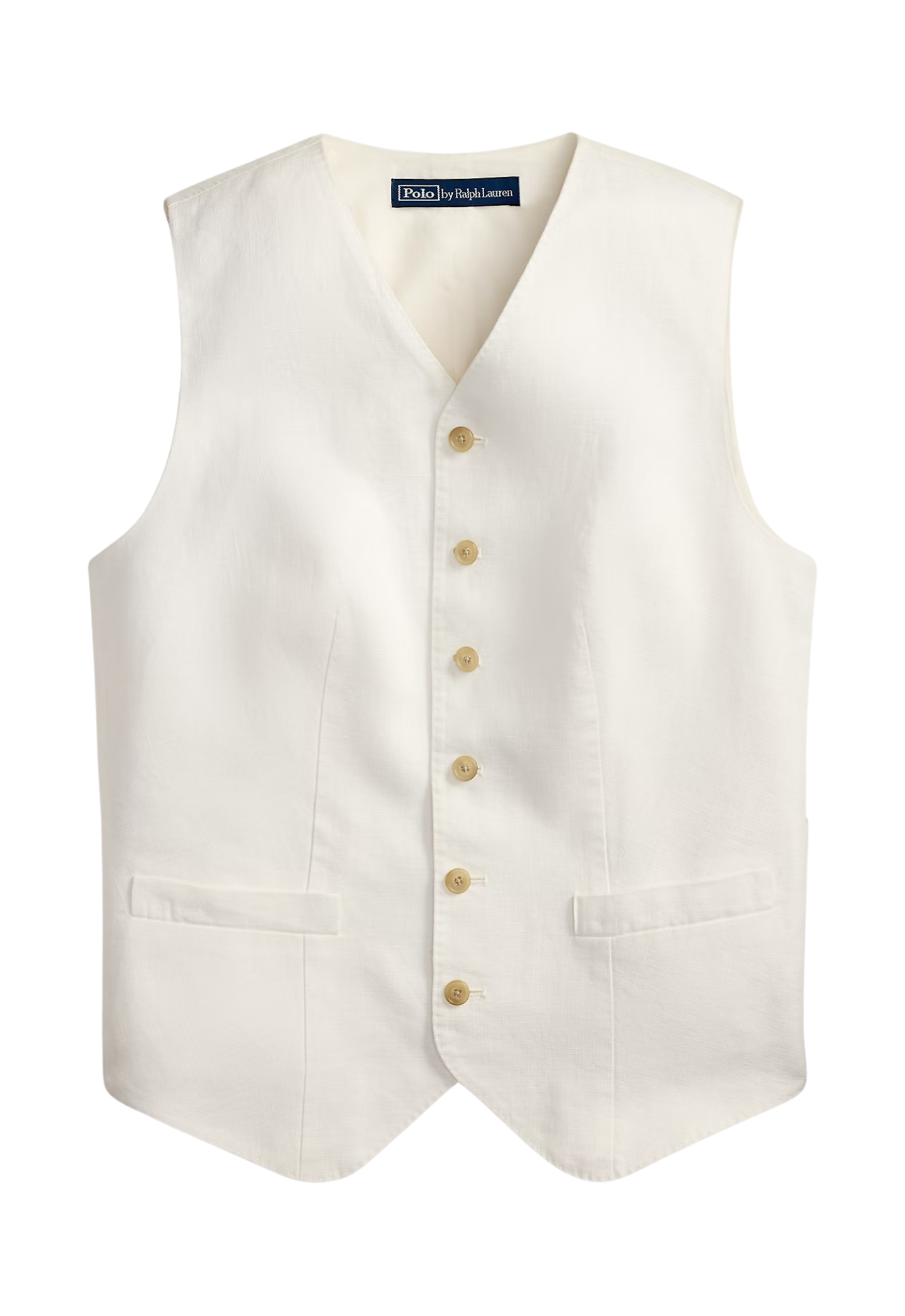 RALPH LAUREN WOMENS Buttoned Linen Waistcoat Nevis