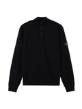 STONE ISLAND Wool Half Button Jumper Black
