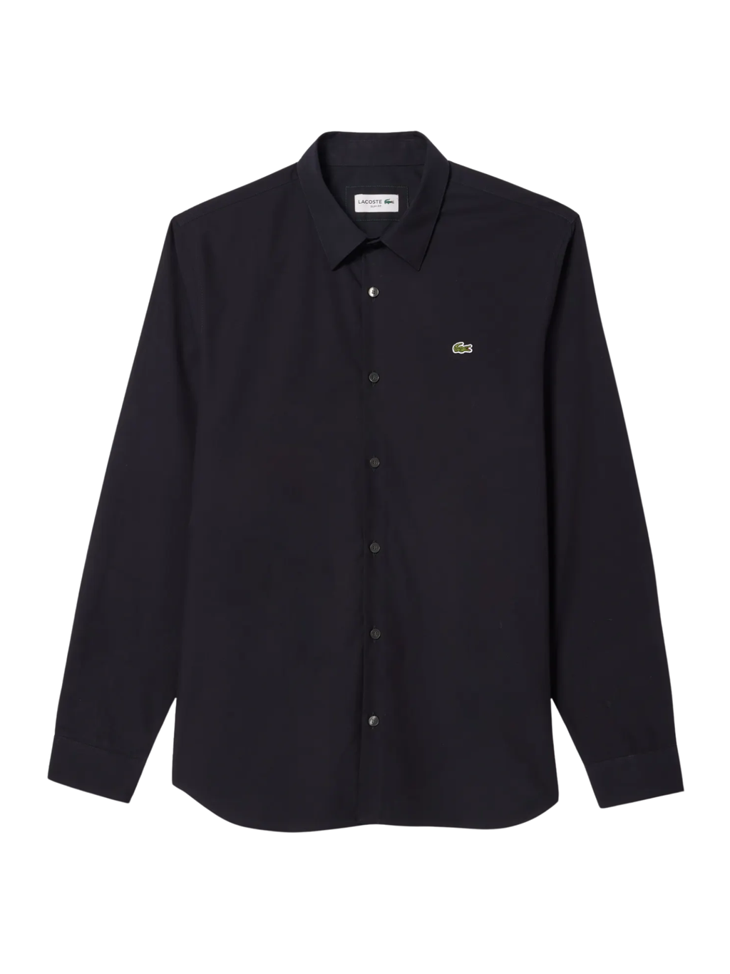 LACOSTE Slim Fit Stretch Cotton Poplin Shirt Navy