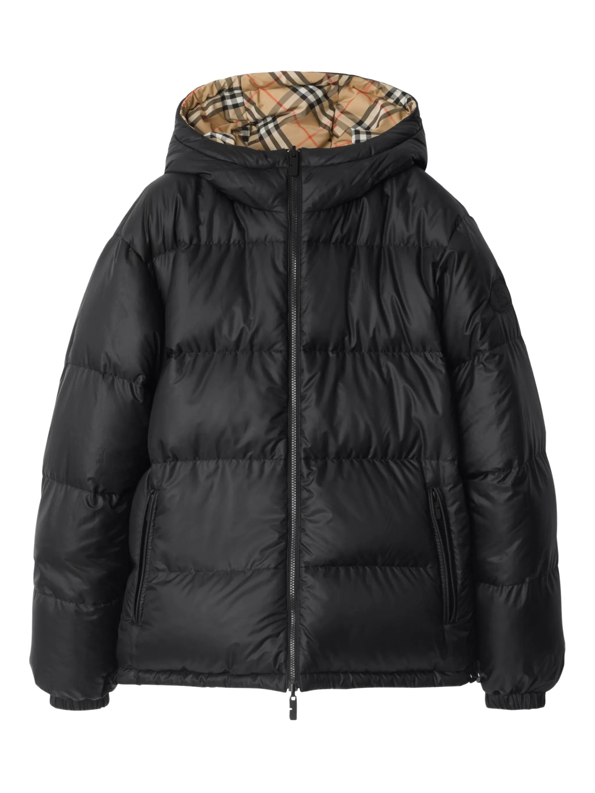 BURBERRY Reversible Check Puffer Jacket Sand/Black