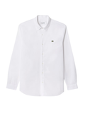 LACOSTE Slim Fit Stretch Poplin Shirt White/Green