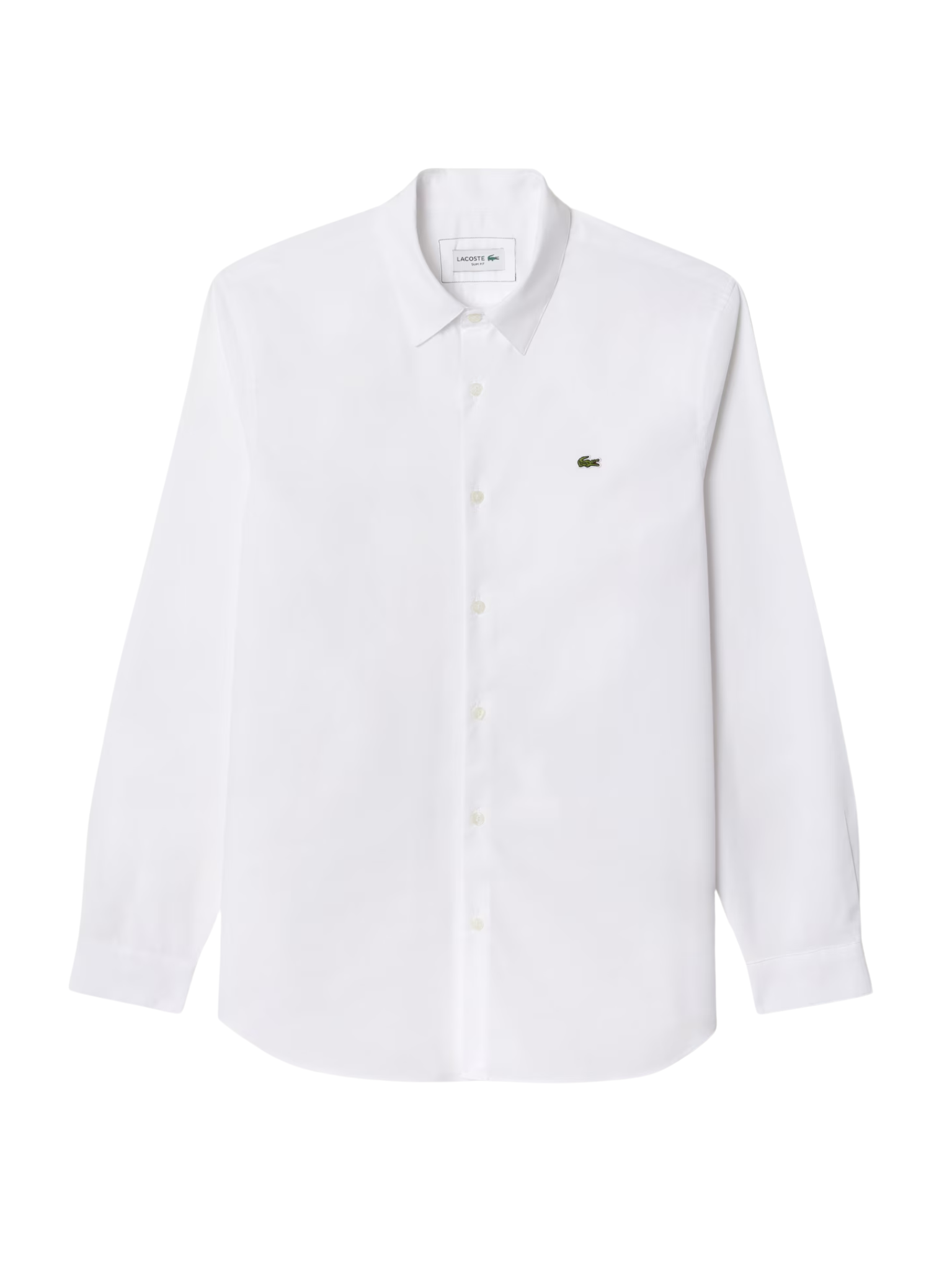 LACOSTE Slim Fit Stretch Poplin Shirt White/Green