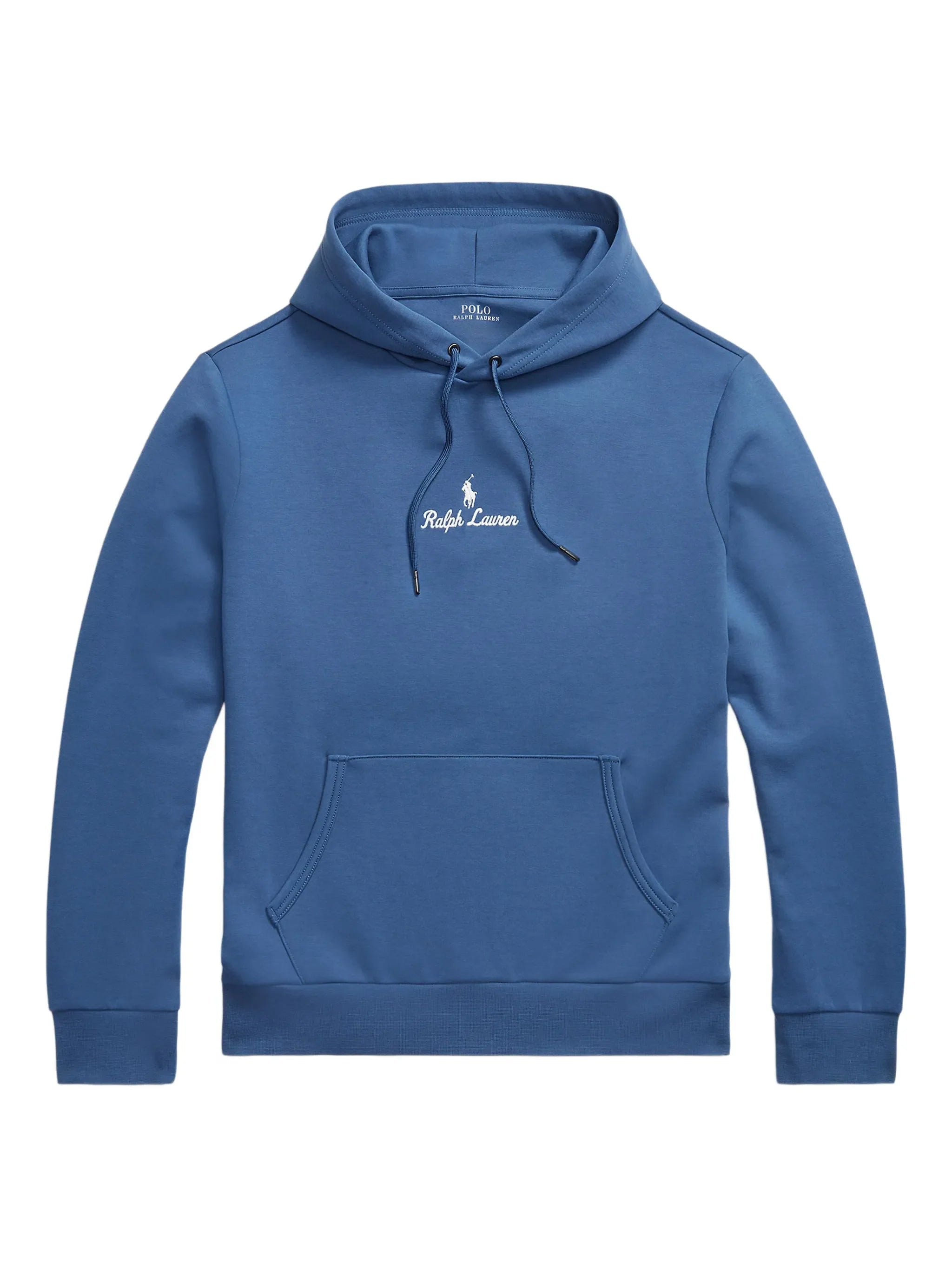 RALPH LAUREN Logo Double-Knit Hoodie Blue
