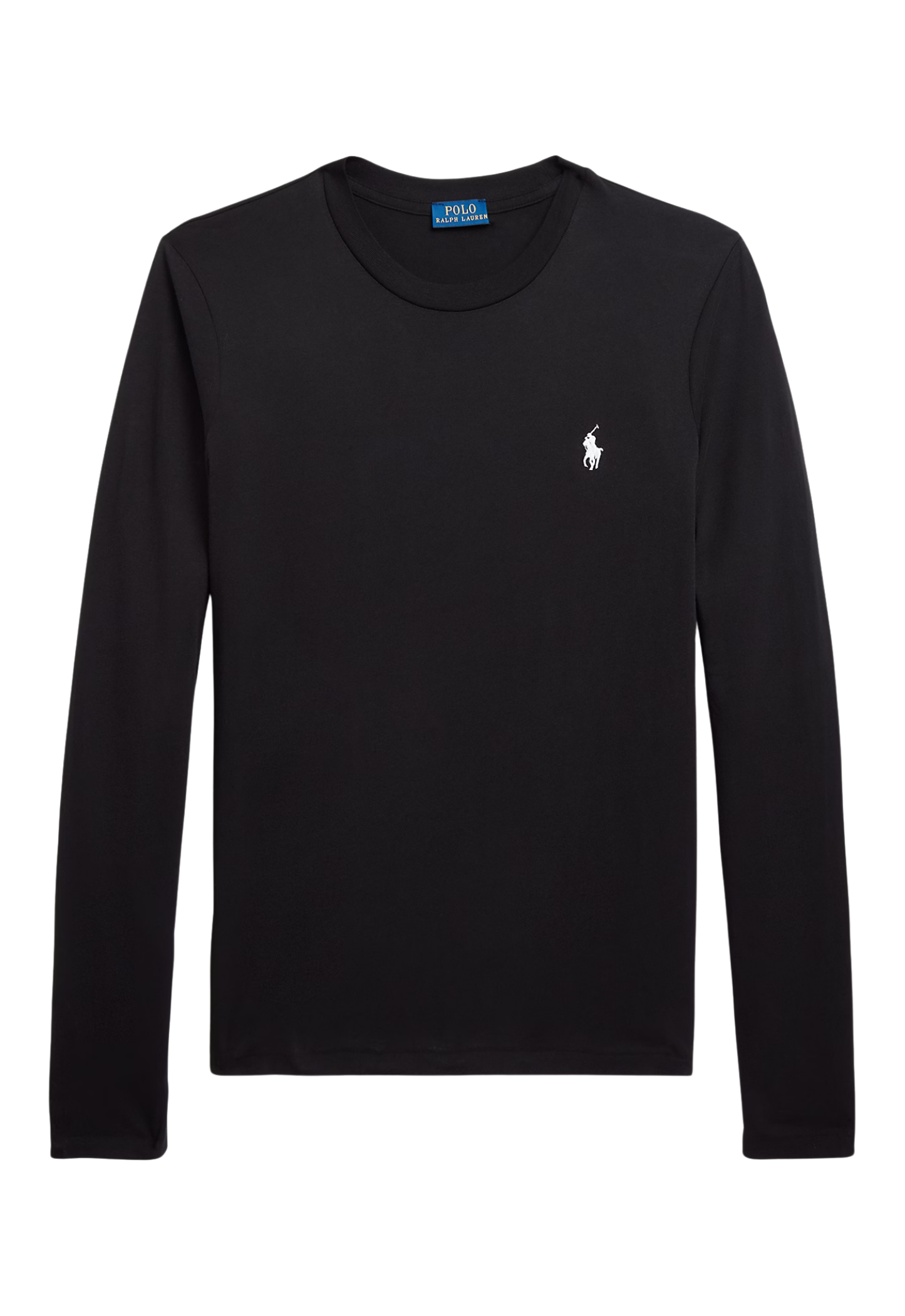 RALPH LAUREN WOMENS Classic Fit Jersey Long-Sleeve Tee Polo Black