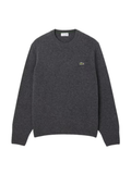 LACOSTE Wool Crew Neck Sweater Heathered Grey