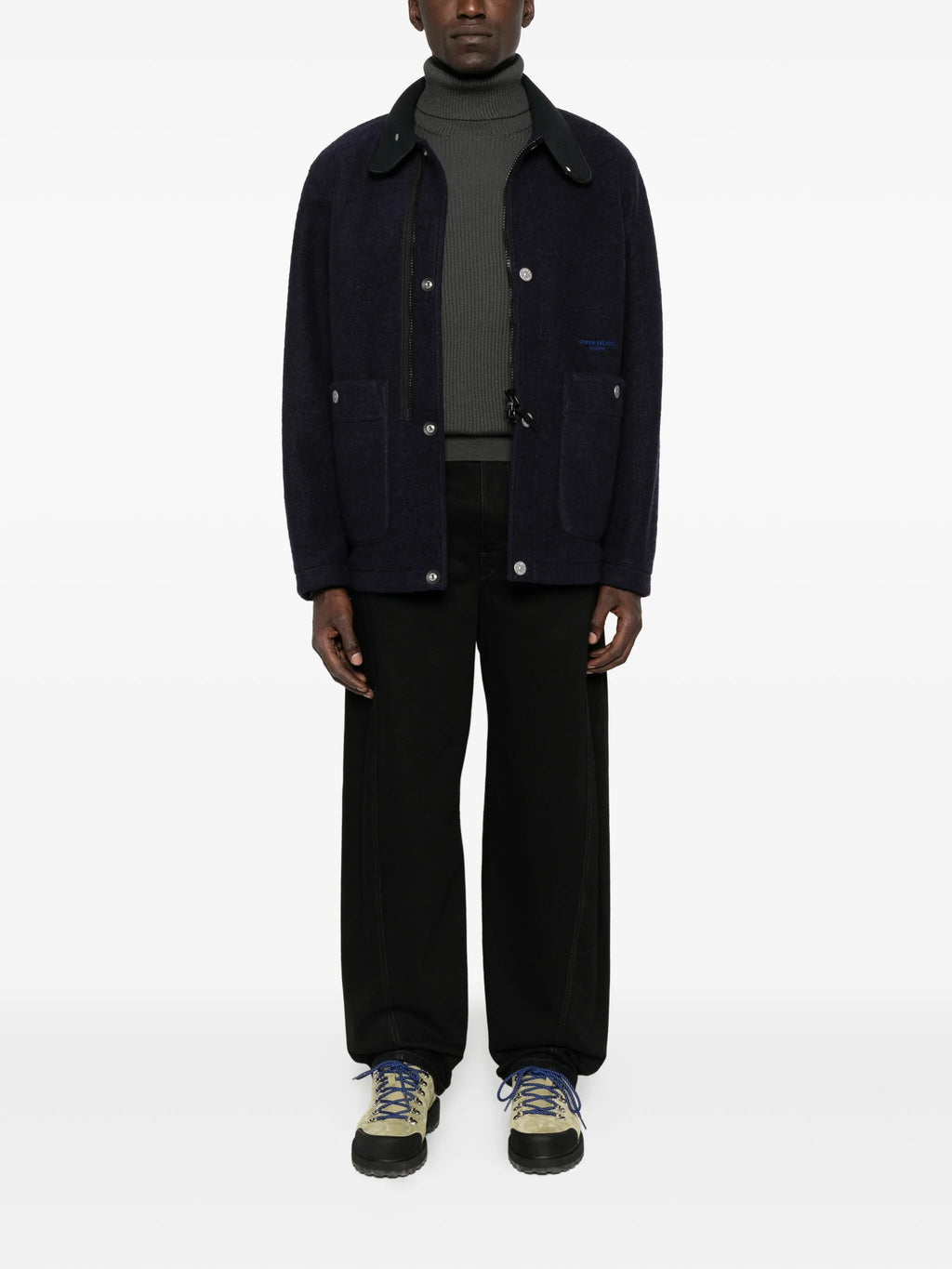 STONE ISLAND Ribbed Turtleneck Sweater Lead Grey