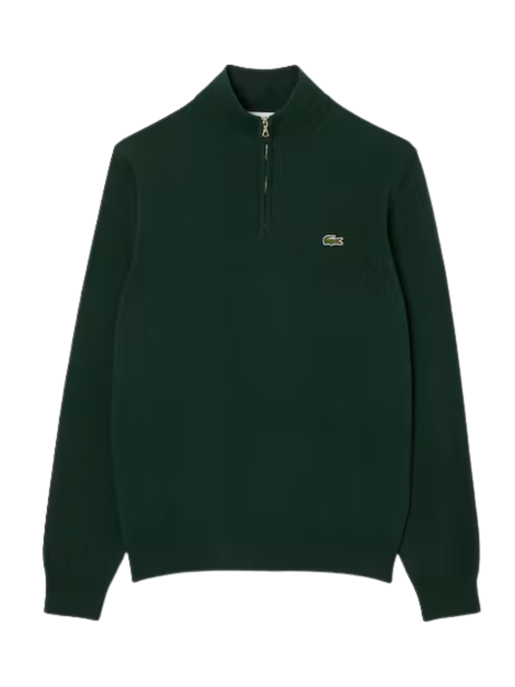 LACOSTE Zipped High Neck Cotton Sweater Sinople Green