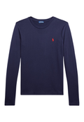 RALPH LAUREN WOMENS Classic Fit Jersey Long-Sleeve Tee Cruise Navy