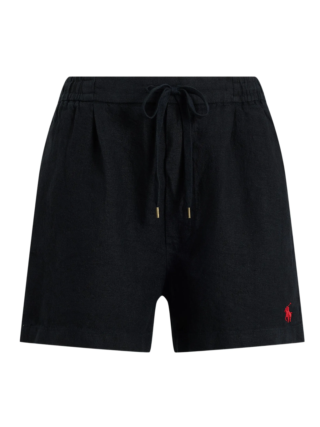RALPH LAUREN WOMEN Linen Drawstring Shorts Polo Black