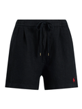 RALPH LAUREN WOMEN Linen Drawstring Shorts Polo Black