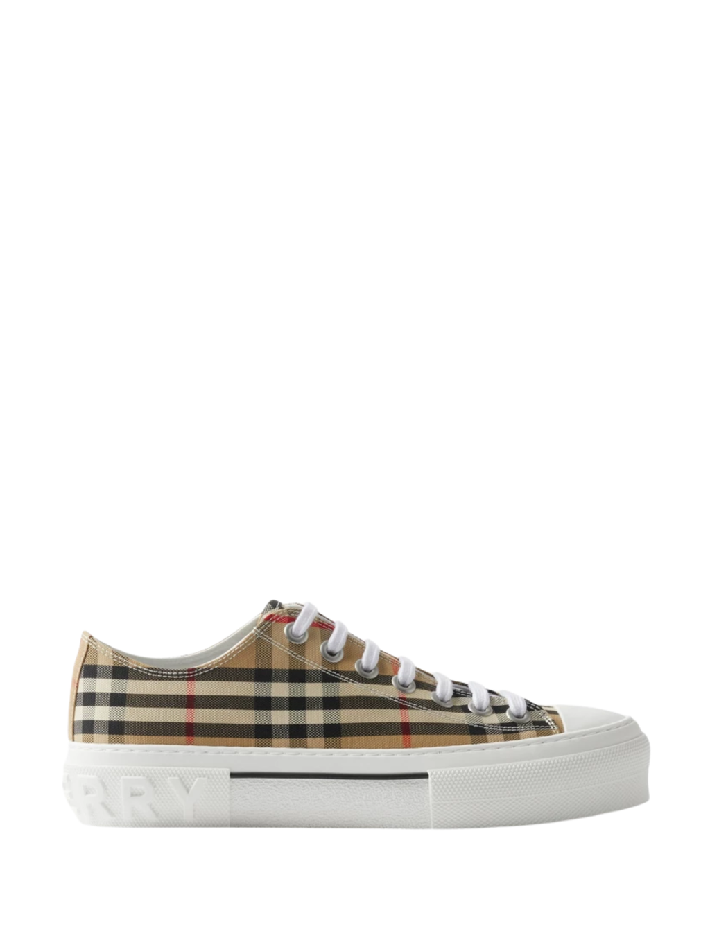 BURBERRY WOMEN Check Sneakers Archive Beige