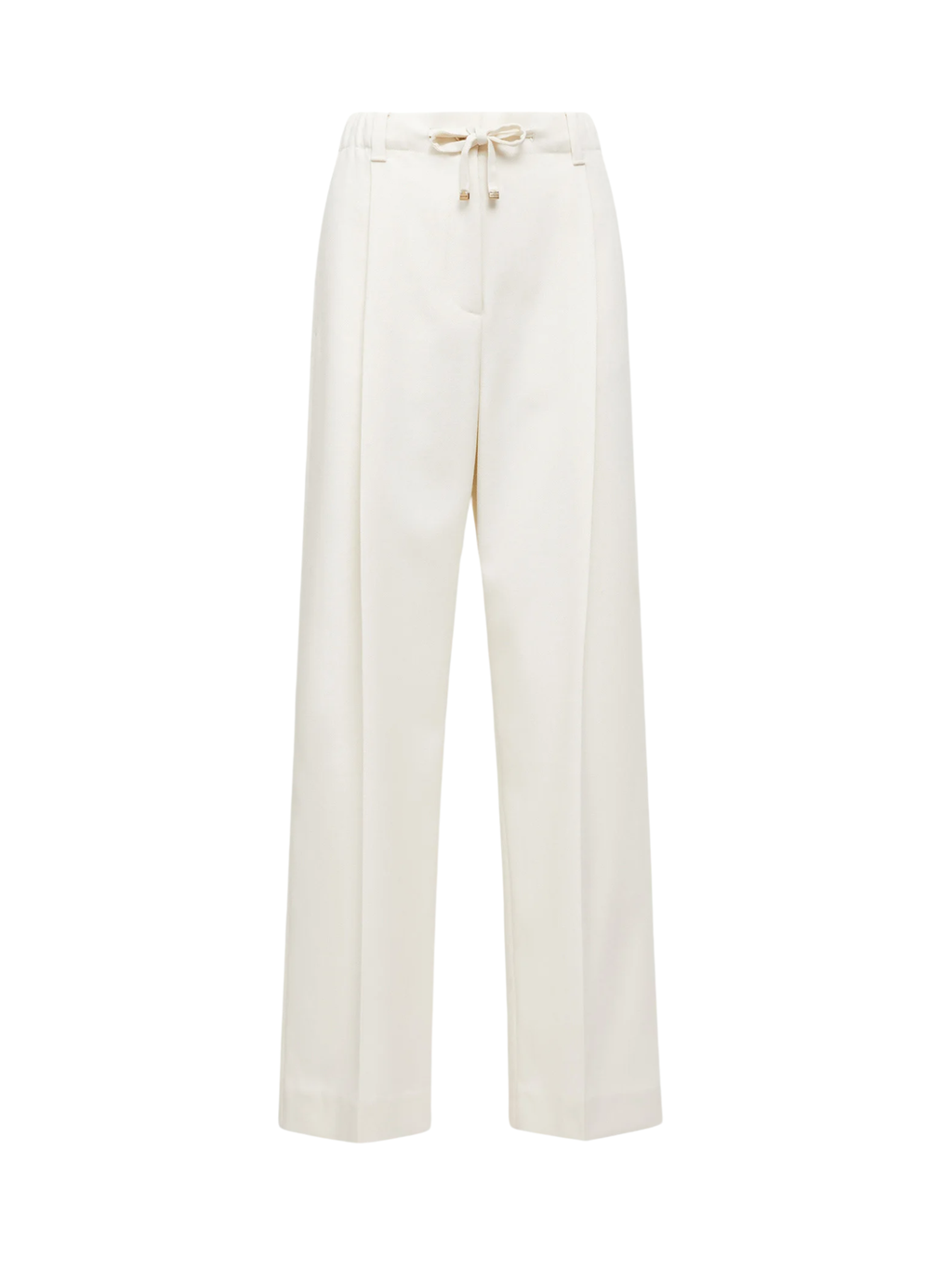 MONCLER WOMEN Wool Gabardine Tailored Pants White