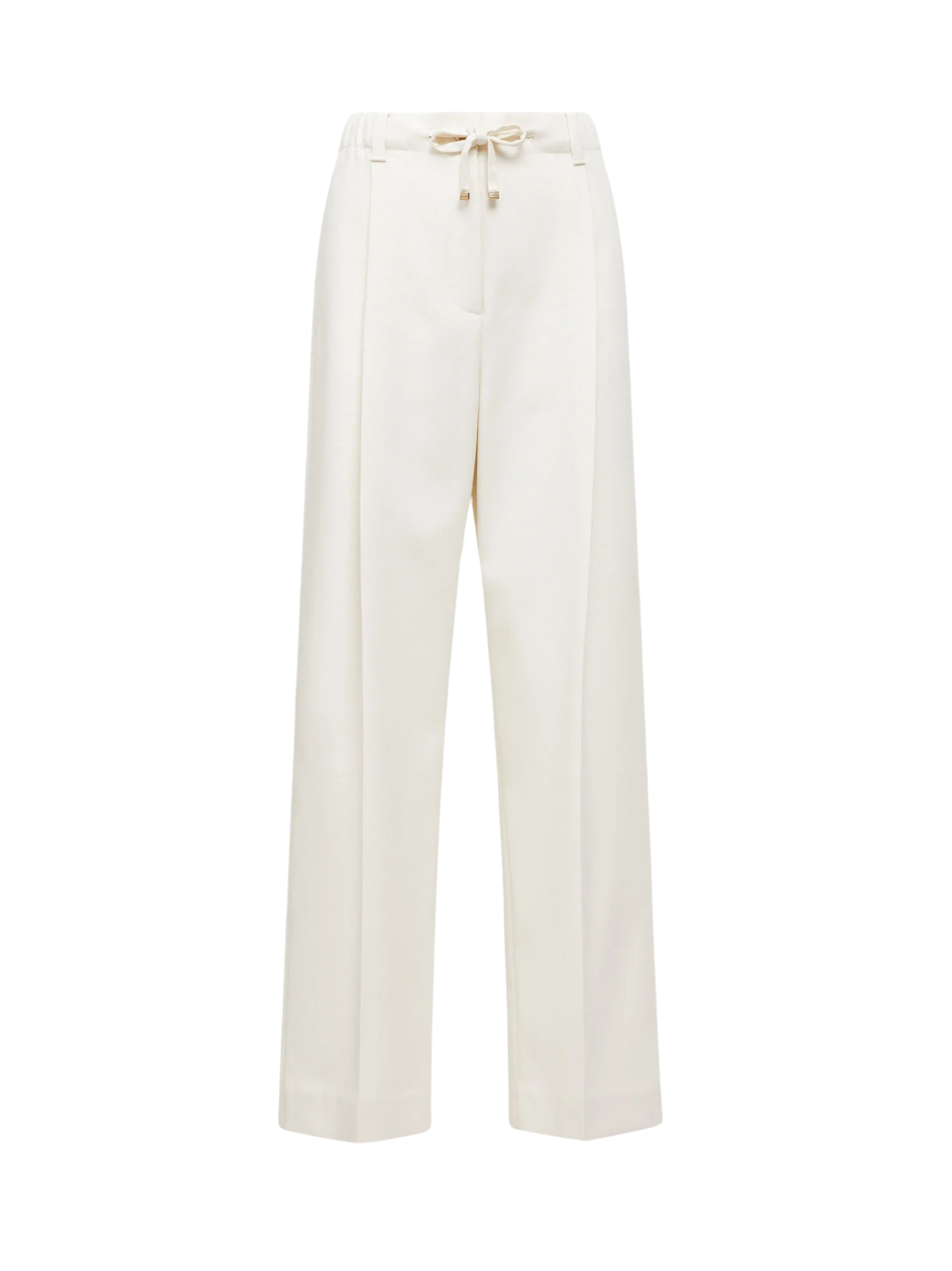 MONCLER WOMEN Wool Gabardine Tailored Pants White