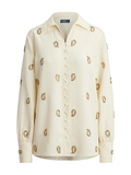 RALPH LAUREN WOMEN Beaded Paisley Top Trophy Cream