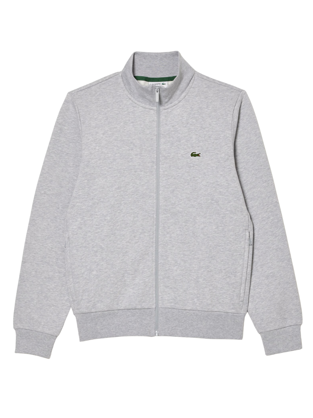 LACOSTE Zip-Up High Neck Fleece Sweatshirt Grey