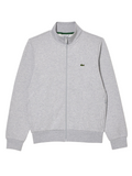 LACOSTE Zip-Up High Neck Fleece Sweatshirt Grey