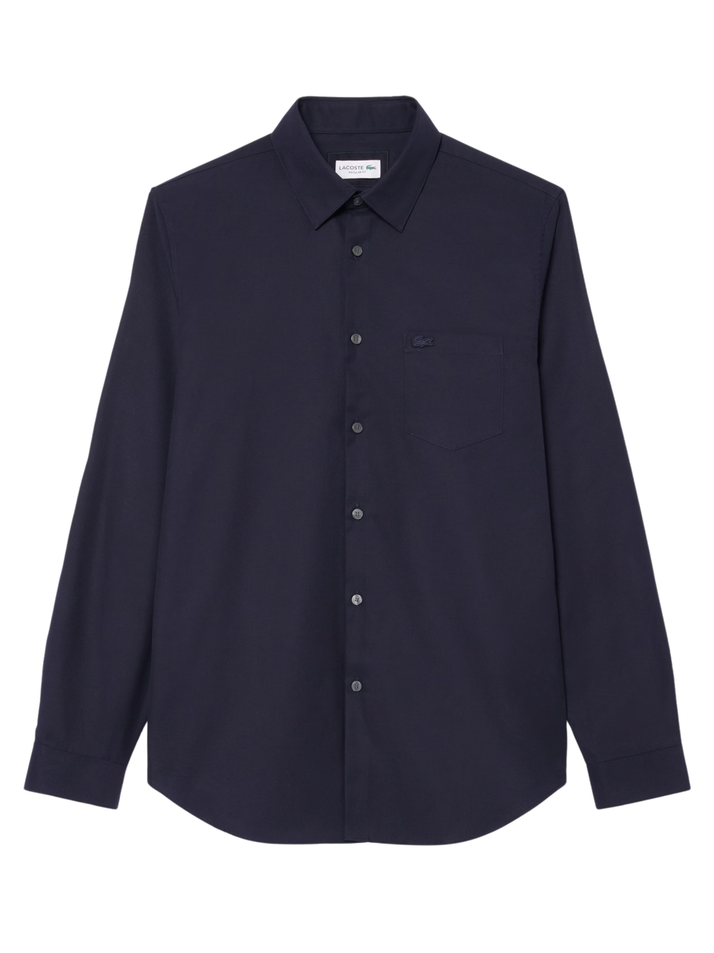 LACOSTE Regular Fit Cotton Poplin Shirt Navy Blue