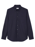 LACOSTE Regular Fit Cotton Poplin Shirt Navy Blue