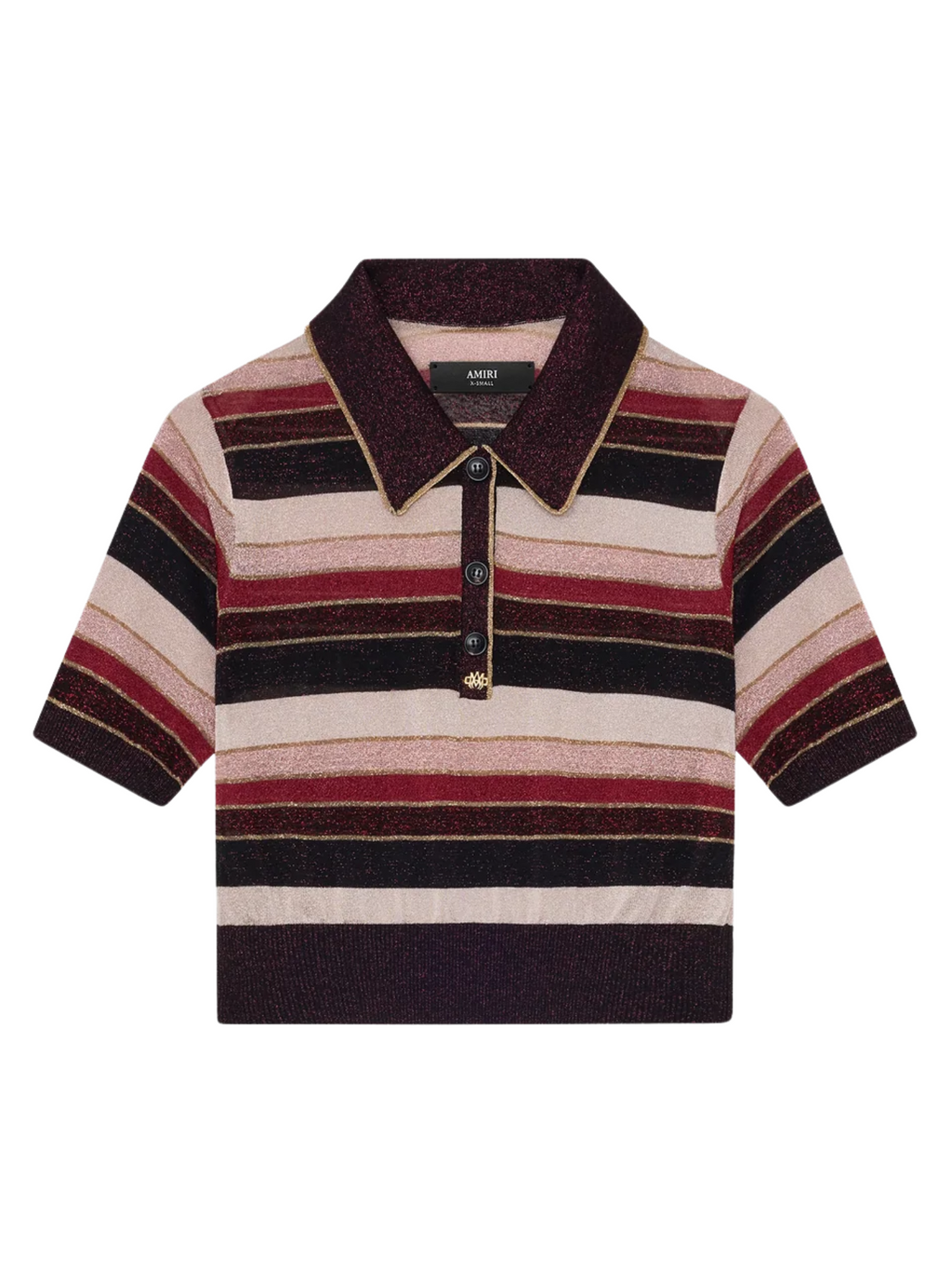 AMIRI WOMEN MA Striped Polo Shirt Red
