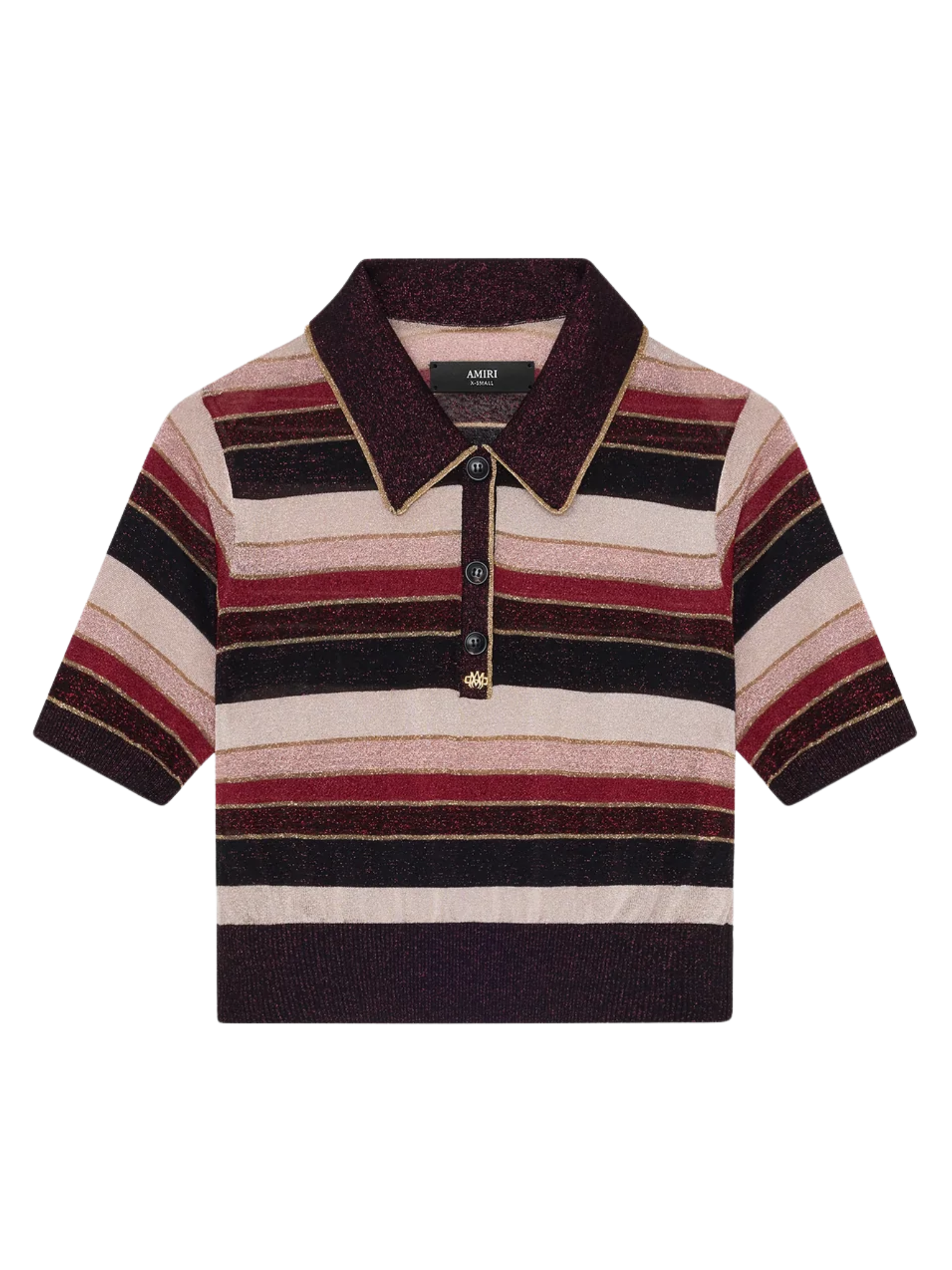 AMIRI WOMEN MA Striped Polo Shirt Red