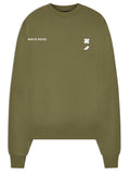 WHITE NOISE Twin Logo Cotton Sweatshirt Khaki