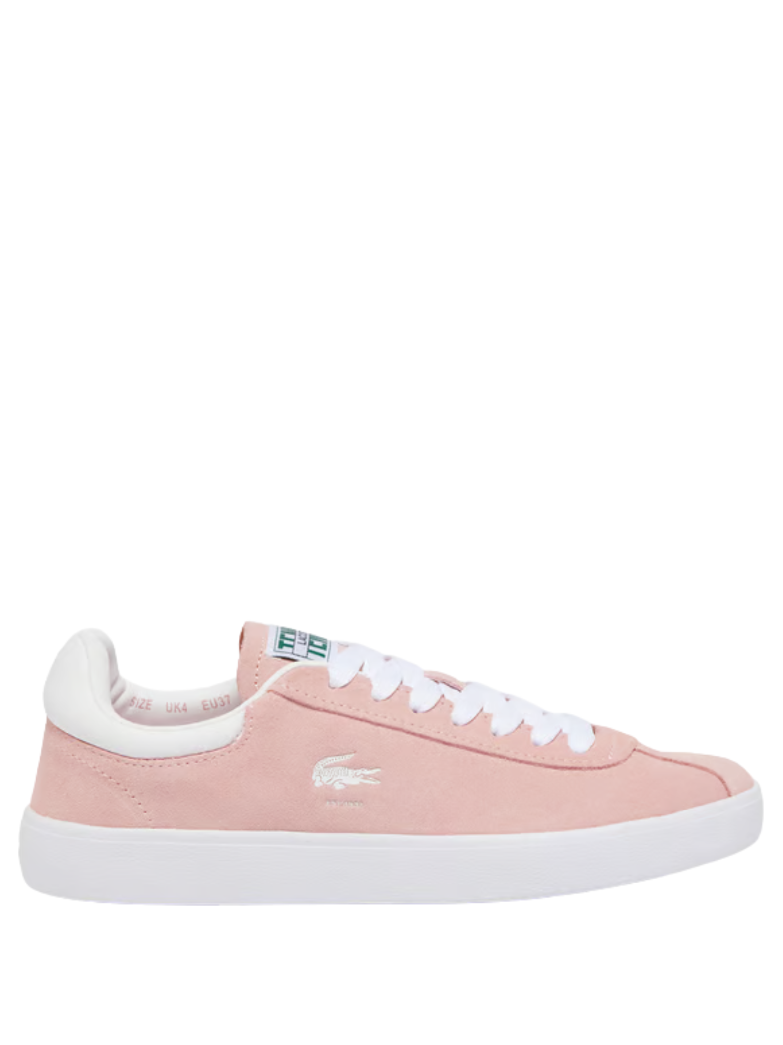 LACOSTE WOMEN Baseshot Suede Sneakers Pink/White