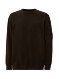 C.P COMPANY Cotton Chenille Crewneck Sweater Black