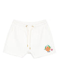 CASABLANCA WOMEN Orange Mascot Sweatshorts Off-White